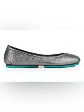 Tieks METALLIC PEWTER Size 7 Foldable Ballet Flats Leather used once